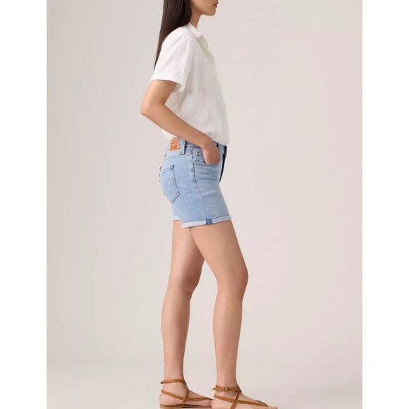 Levi's New Shorts Womens Size 28 Denim Jean Mid Length Rolled Hem Soft - Picture 11 of 15